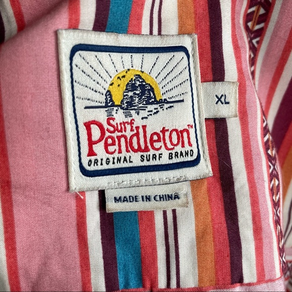 Pendleton Serape Surf Stripe Retro Inspired 60s Board Shirt Button Down - Picture 8 of 11